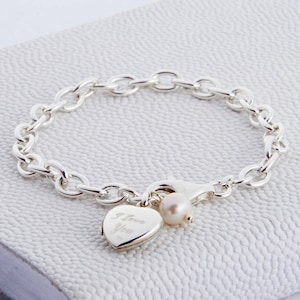 Personalised Sterling Silver Locket Bracelet