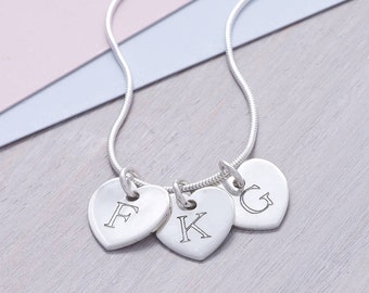 Personalised Silver Heart Initial Necklace