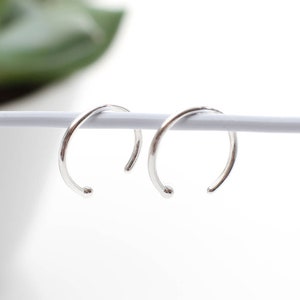Silver or 18ct Gold Plated Pull Through Mini Hoops