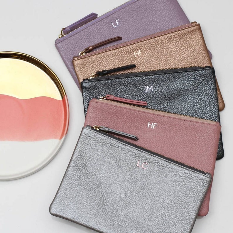 Embroidered clutch with your initials main image 1