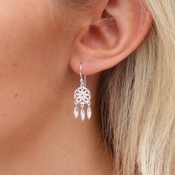 Silver Dream Catcher Earrings