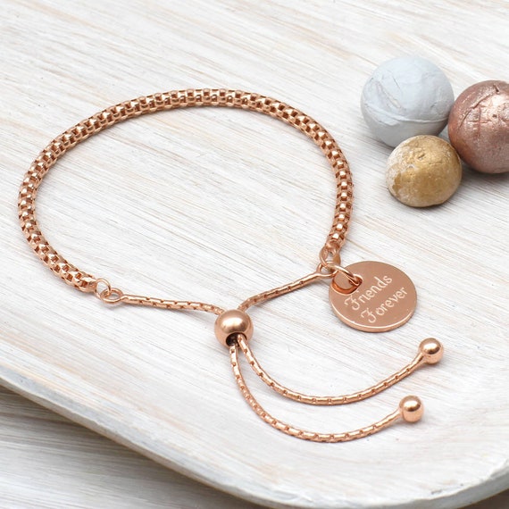 Personalised rose deals gold bangle
