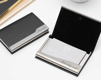 Personalised Faux Leather Business Card Holder