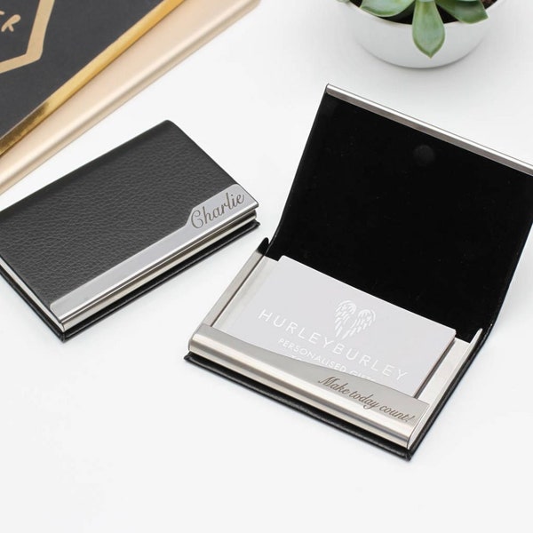 Personalised Faux Leather Business Card Holder