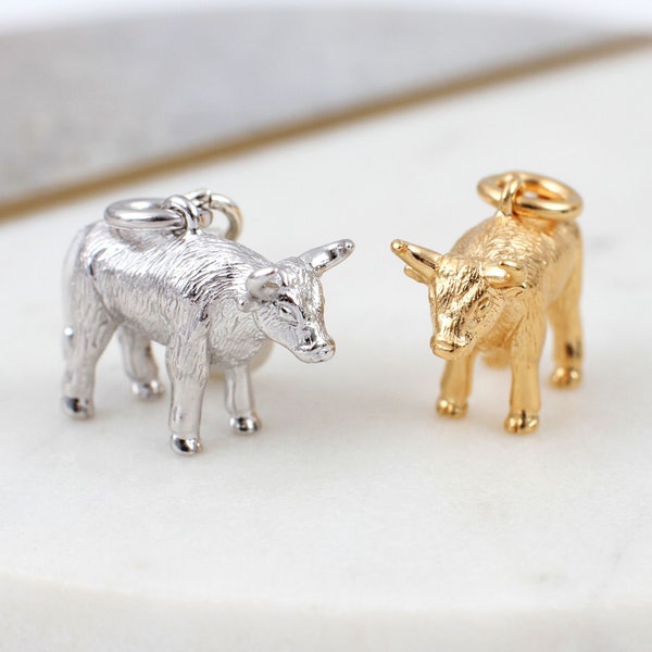 Silver or 18ct Gold Plated Chinese Zodiac Ox Charm