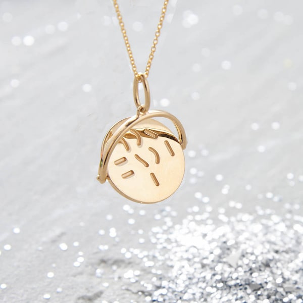 Personalised 18ct Gold Plated or Silver I Love You Spinner Necklace