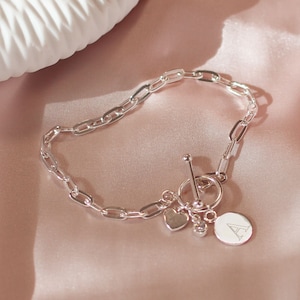 Personalised Sterling Silver Disc Charm Bracelet