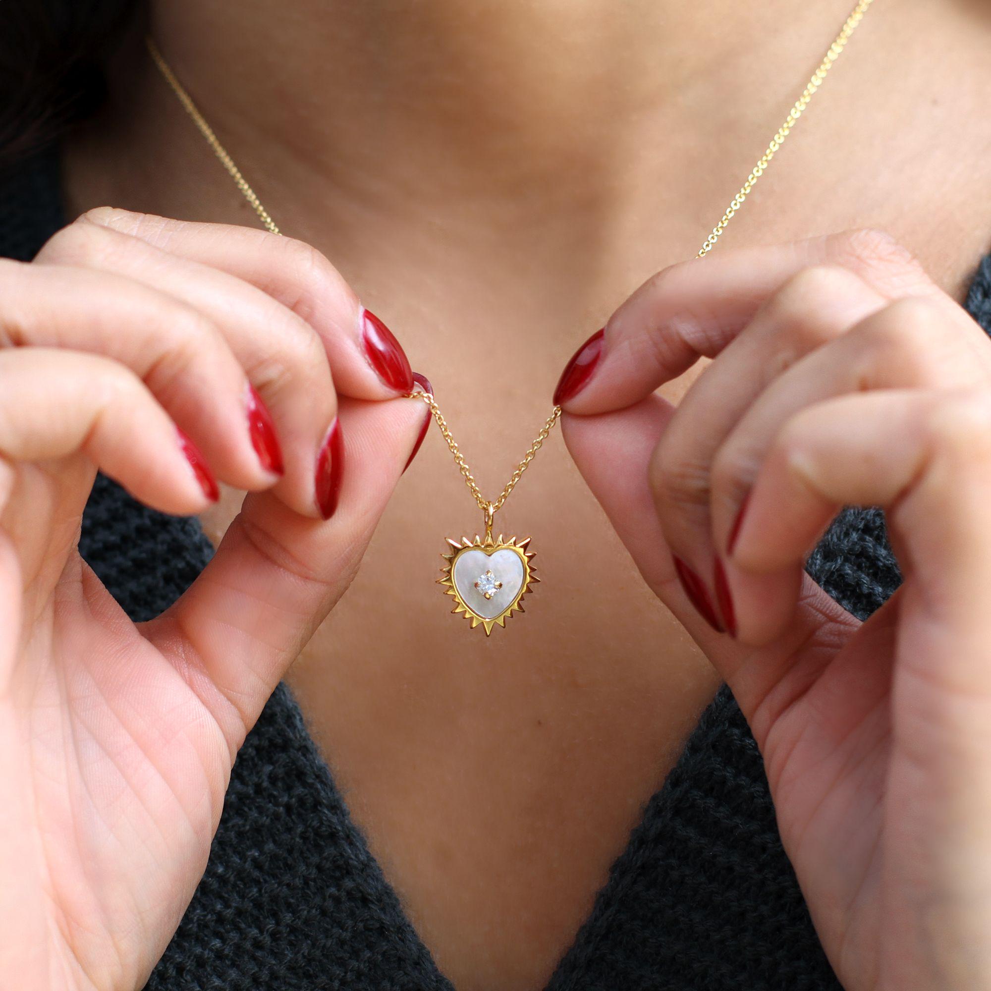 Collier Jewellerybox – Coeur Nacre, Argent Massif Plaqué Or