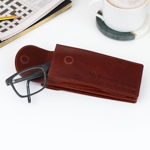 Étui à lunettes double en cuir de luxe personnalisé
