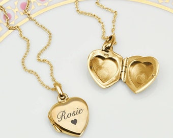 Petite Personalised 18ct Yellow Gold Plated or Sterling Silver Locket