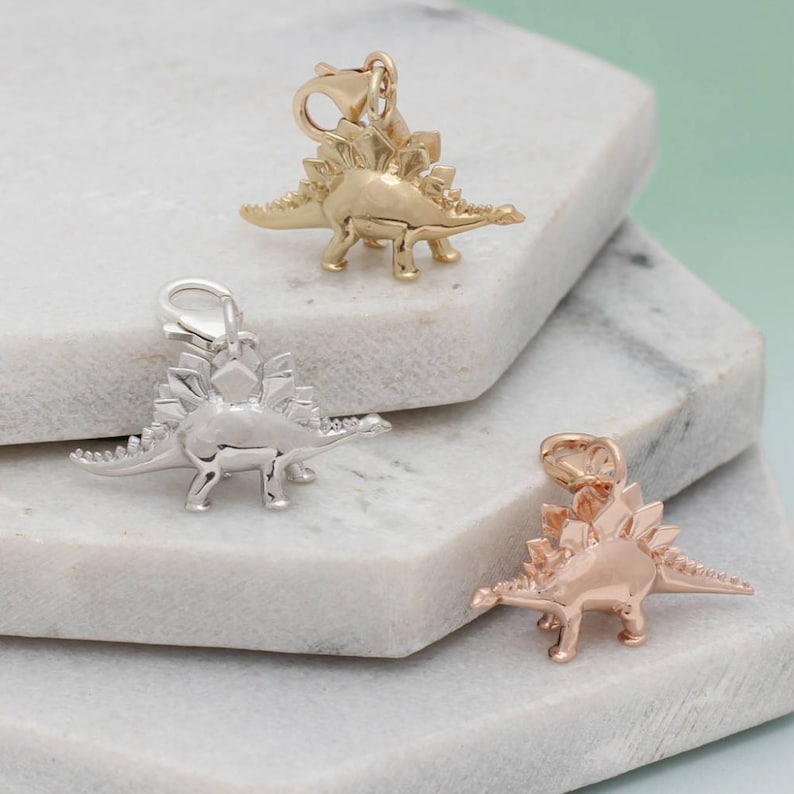 Silver or Gold Mini Dinosaur Charms image 3