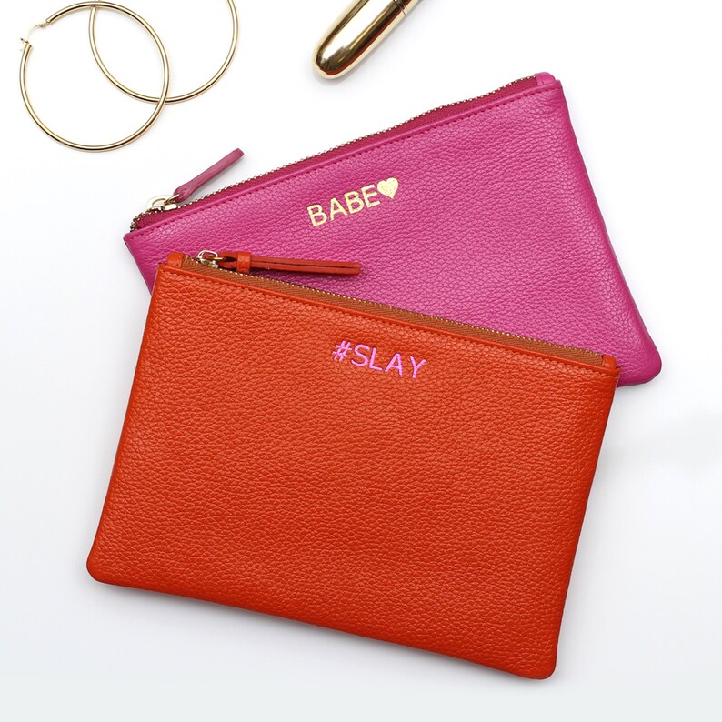 Embroidered clutch with your initials