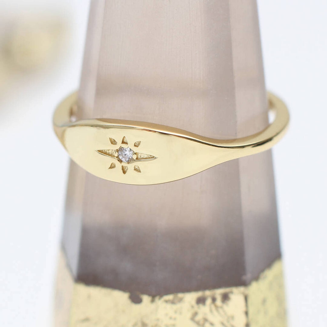 Gold & Crystal Eye Ring - Etsy