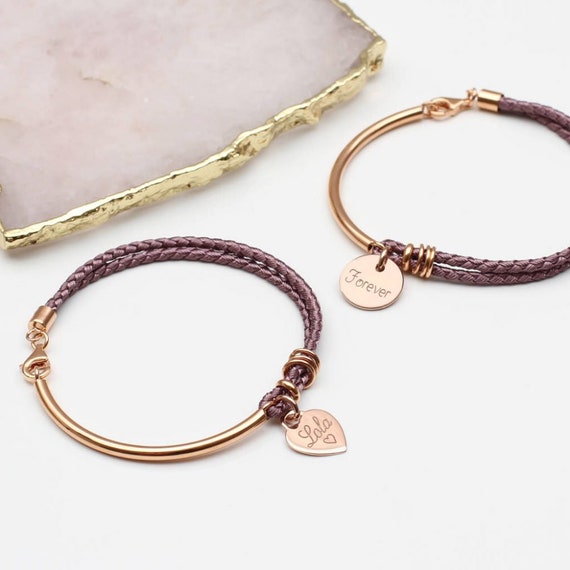 Personalised rose hotsell gold bangle
