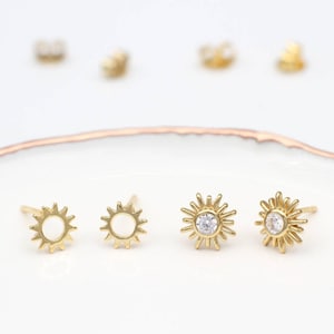 18ct Gold Plated Sun Stud Earrings