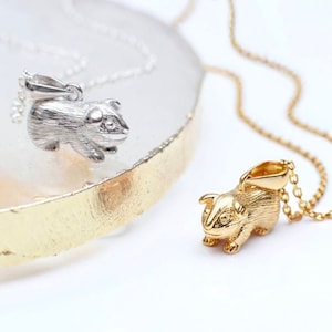 Gepersonaliseerde zilveren of gouden cavia-ketting • Dierensieraden