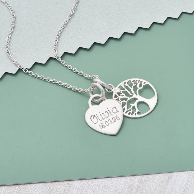 Personalised Silver Tree Of Life Necklace image 1