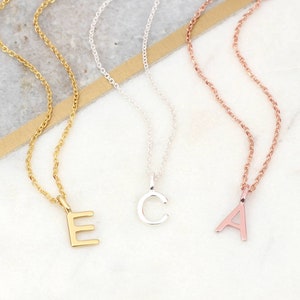18ct Gold Plated or Silver Initial Necklace