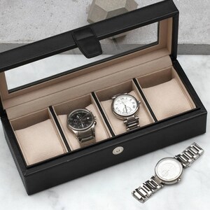 Personalised Luxury Italian Leather Watch Box image 2