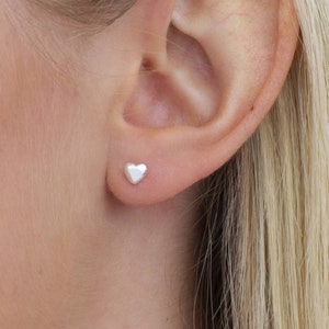 Silver or 18ct Gold Plated Heart Stud Earrings