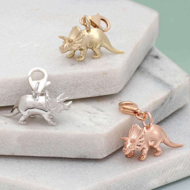 Silver or Gold Mini Dinosaur Charms image 4