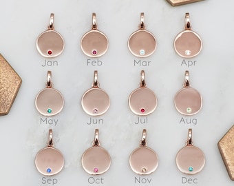 Personalised 18ct Rose Gold Plated Birthstone Charms