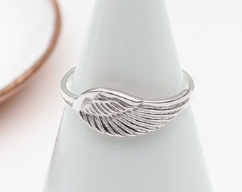 Rose Gold & Silver Angel Wing Ring