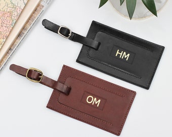 Personalised Recycled Leather Luggage Tag