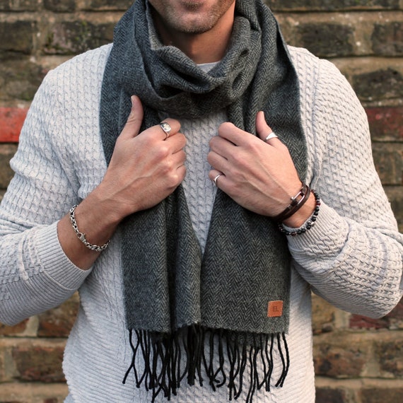 Sciarpa Uomo Personalizzata in Lana Grigia • Accessori • Italia