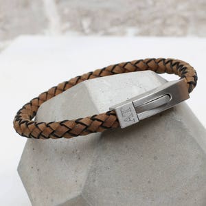 Men&#39;s Personalised Plaited Suede Leather Bracelet