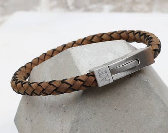 Men's Personalised Plaited Suede Leather Bracelet