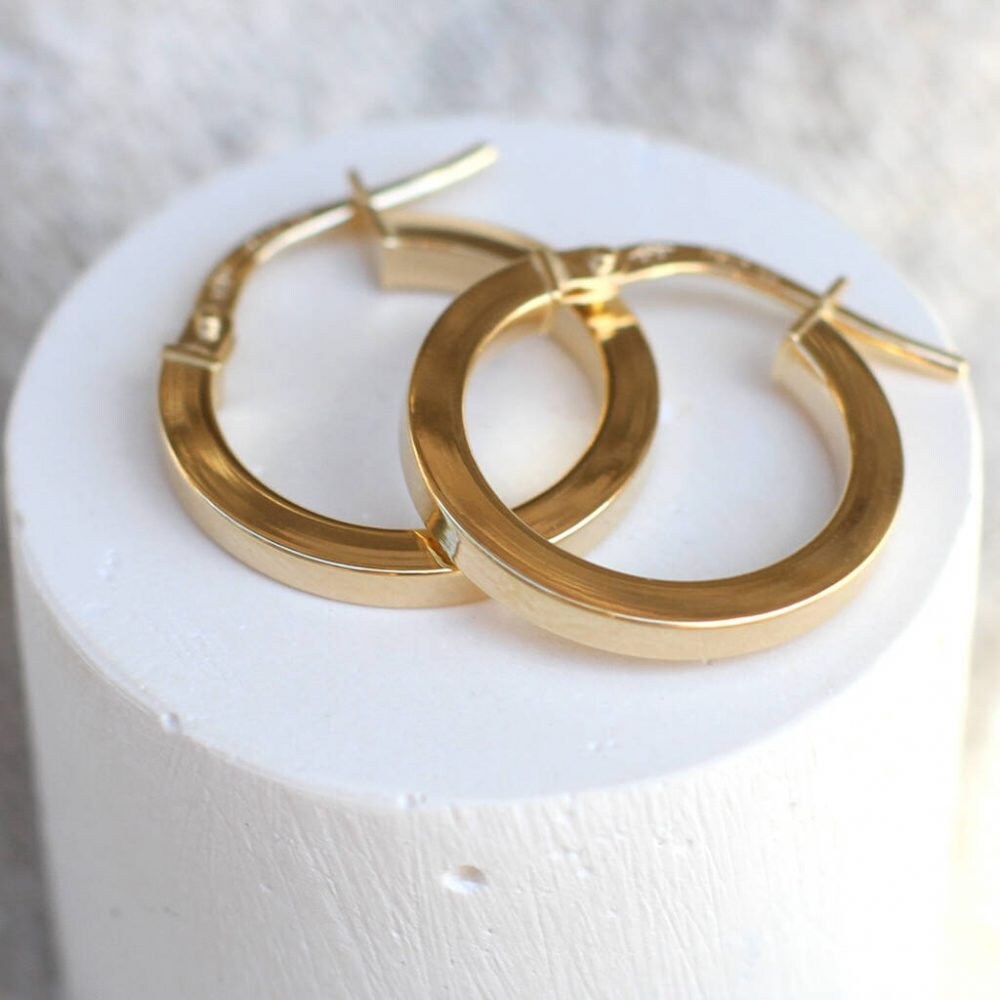 9ct gold square hoop earrings sale