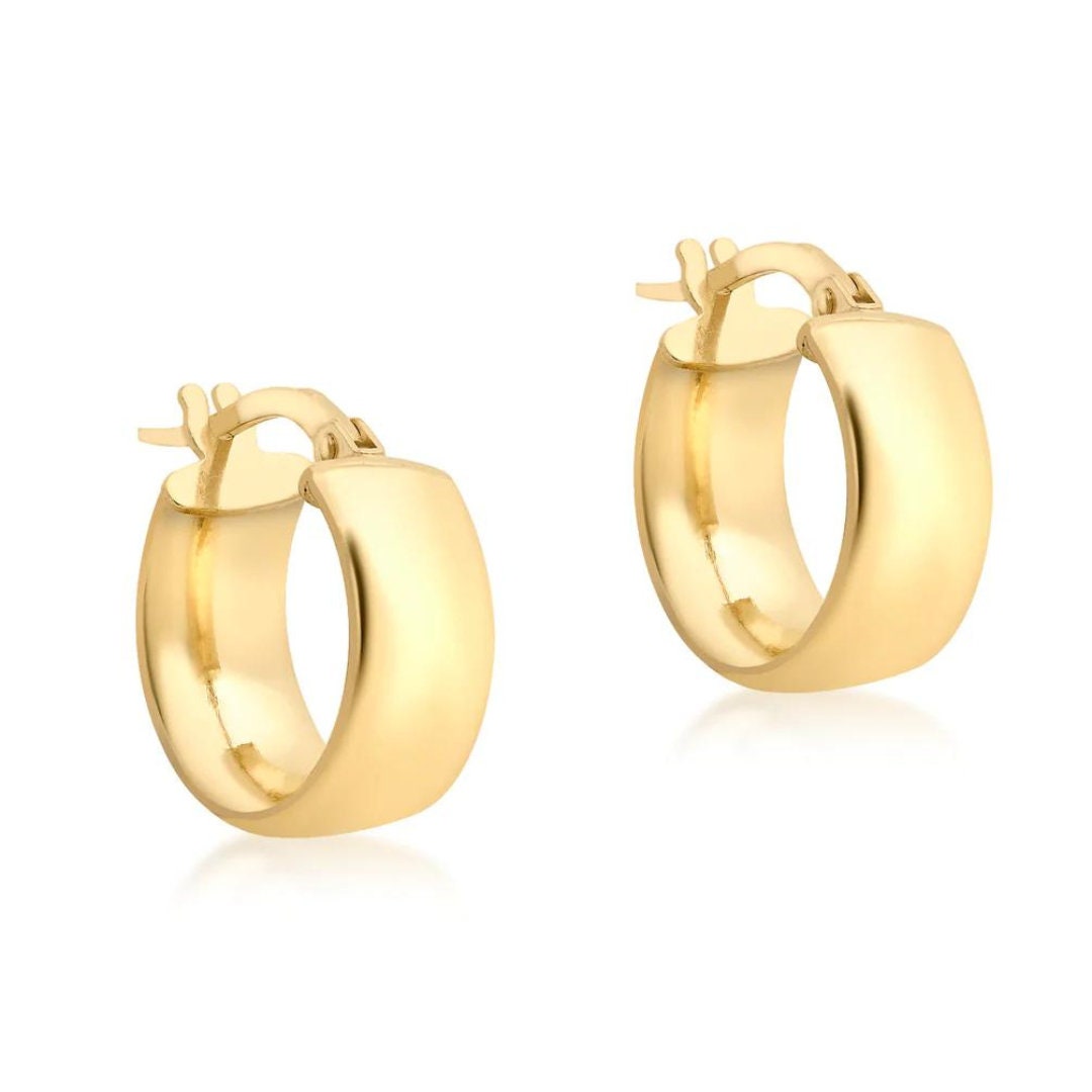 9ct gold chunky hoop earrings discount