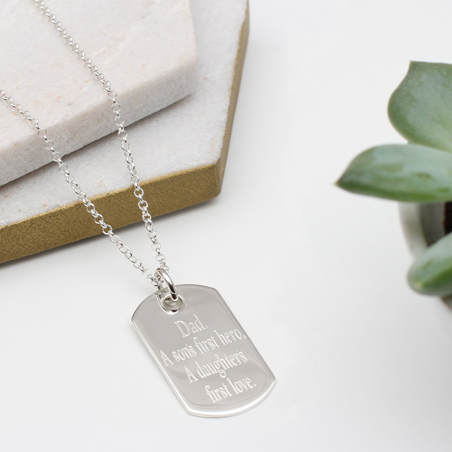 Personalised Silver Dog Tag Necklace Etsy UK