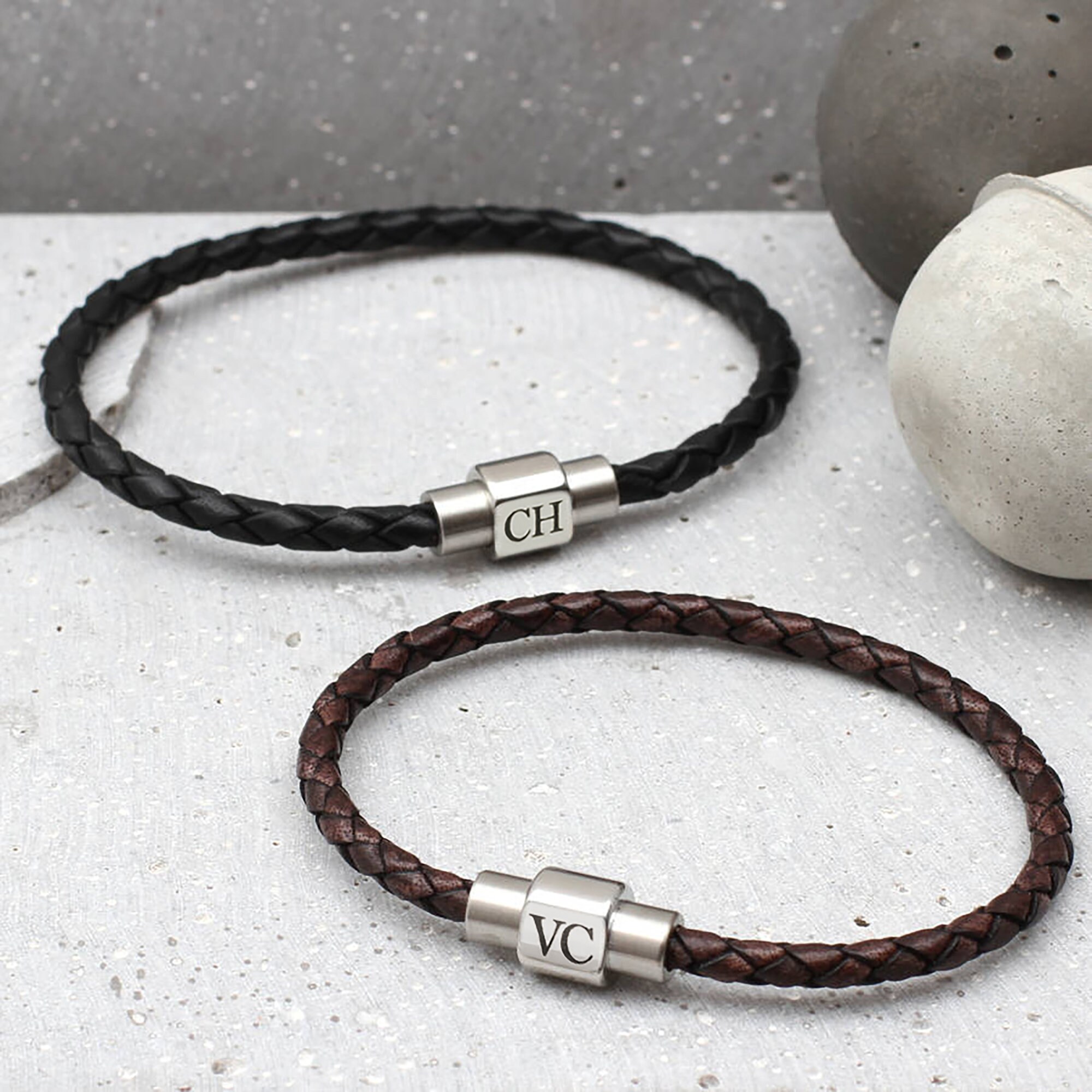 Personalised mens leather bracelet uk new arrivals