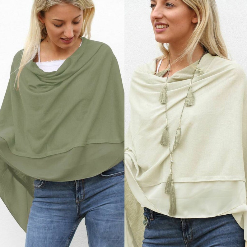 Personalised Lightweight Wool Mix Summer Poncho Accessories Scarves Mother Gift Gift For Mom image 9