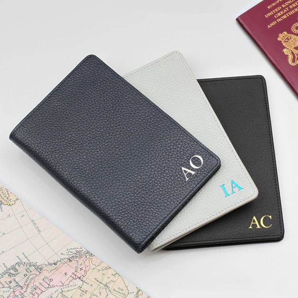 Personalised Leather Passport Holder • Travel Accessories •