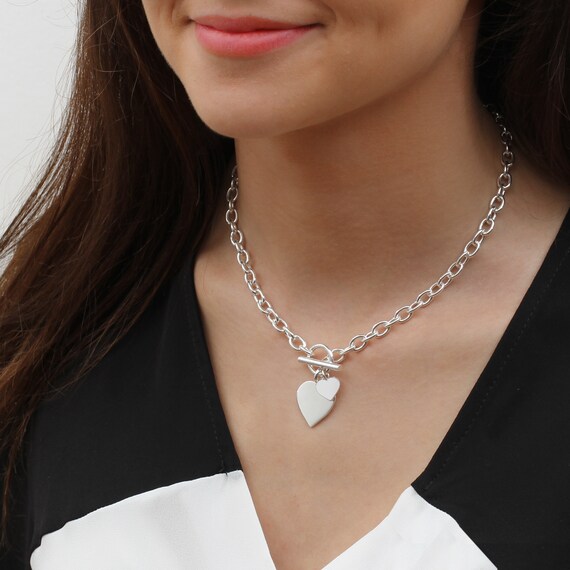 Personalised silver shop heart necklace