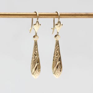 9ct Yellow Gold Dangle Drop Earrings