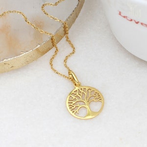 18ct Gold Plated Personalised Tree Of Life Necklace