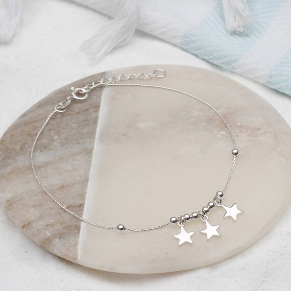 Personalised Silver Charms Anklet Holiday Accessories Etsy Canada
