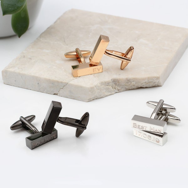 Personalised Square Bar Cufflinks