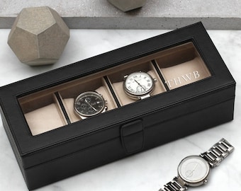 Personalised Luxury Italian Leather Watch Box