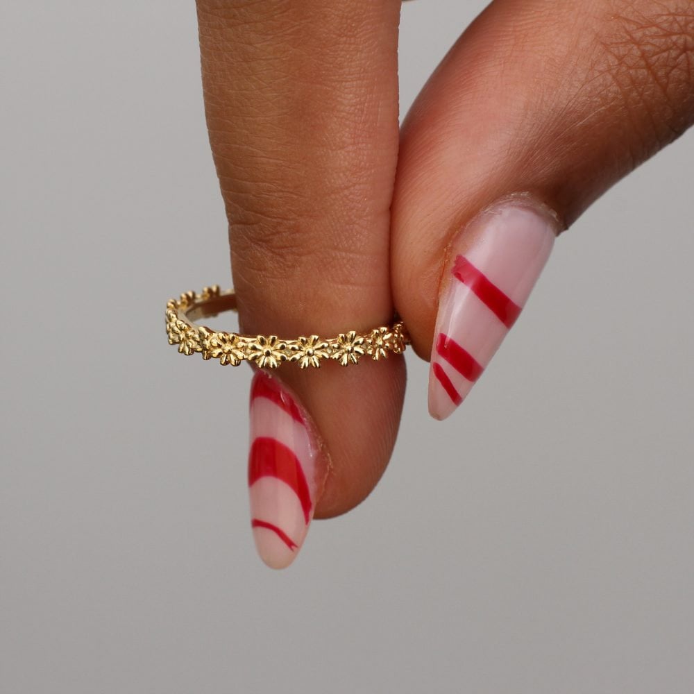 Sterling Silver or 18ct Gold Daisy Ring • Floral Jewellery