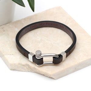 Secret Message Faux Leather Bolt Clasp Bracelet