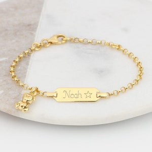 Personalised Gold Christening Bracelet • Baptism • Baby Bracelet •