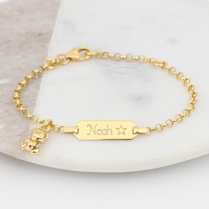 Pulsera Bautizo Oro Personalizada Bautismo Pulsera Bebé Yes Please