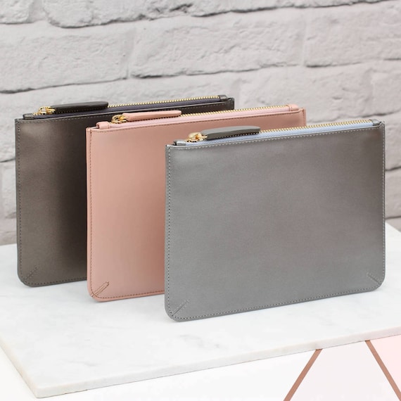 Personalised leather clutch Clearance