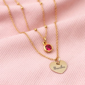 Sterling Silver Or 18ct Gold Plated Personalised Birthstone Layer Necklace image 3