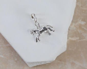 Sterling Silver Clip On Little Horse Charm • Animal Jewellery